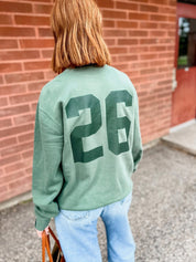 Personalized Teacher Pigment Crewneck | Custom Name & Number Little Mama Shirt Shop LLC