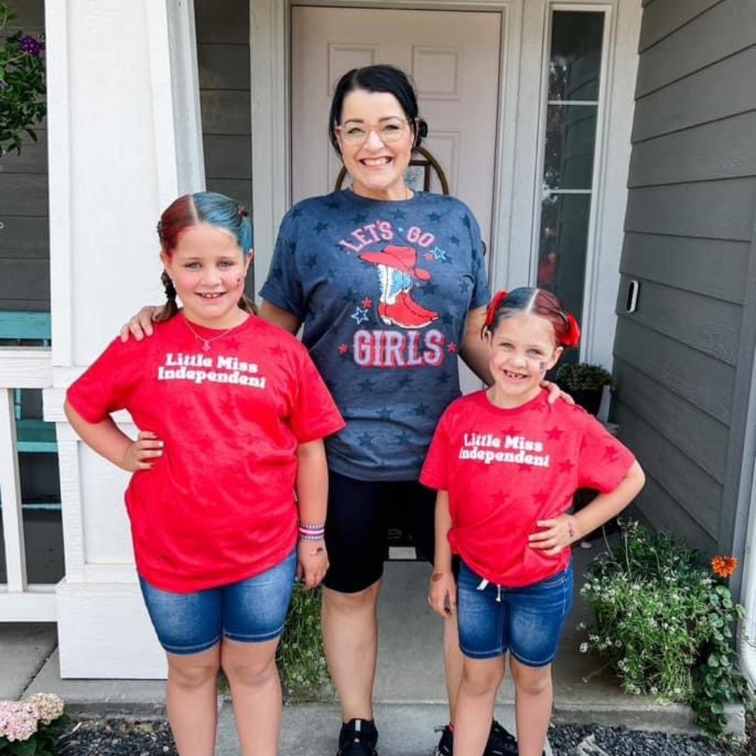 Patriotic Cowgirl - Let's Go Girls - Unisex STAR Tee Little Mama Shirt Shop