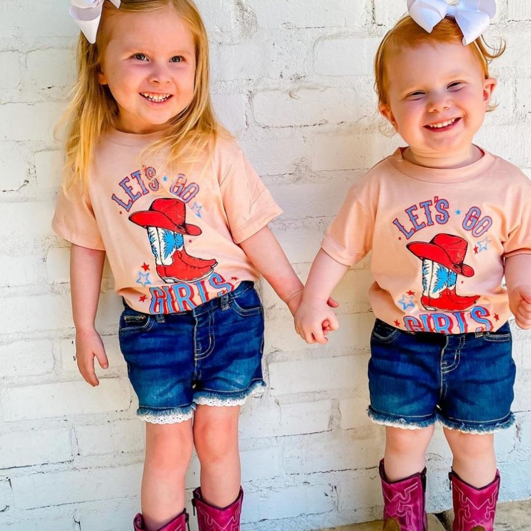 Patriotic Cowgirl - Let's Go Girls - Child Tee Little Mama Shirt Shop