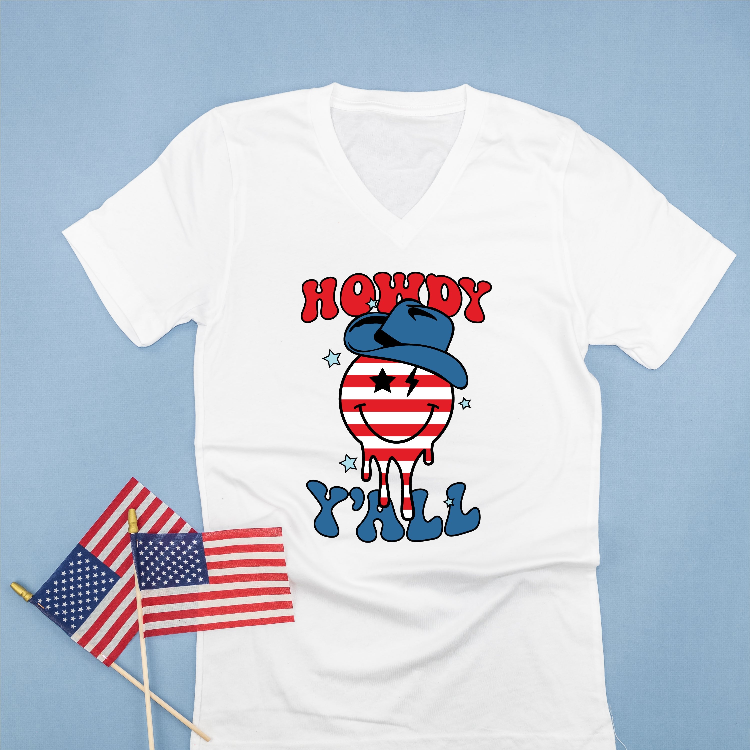 Howdy Y'all - Cowboy Smiley - Unisex Tee Little Mama Shirt Shop