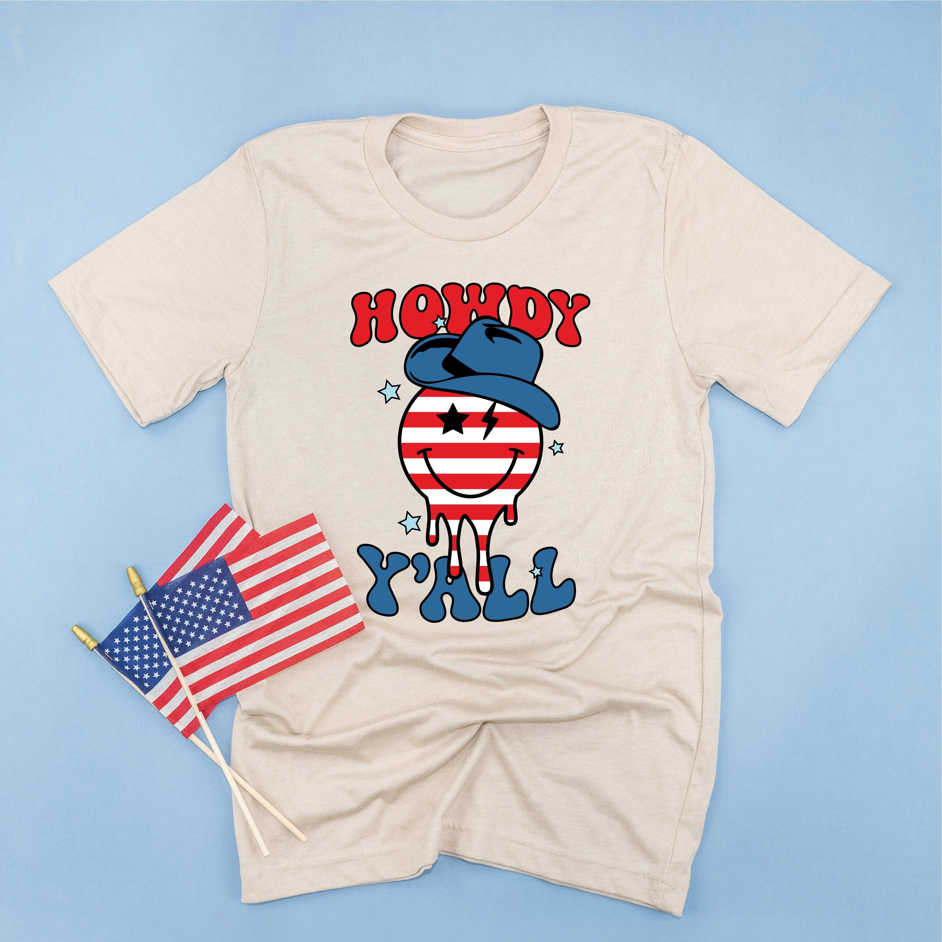 Howdy Y'all - Cowboy Smiley - Unisex Tee Little Mama Shirt Shop