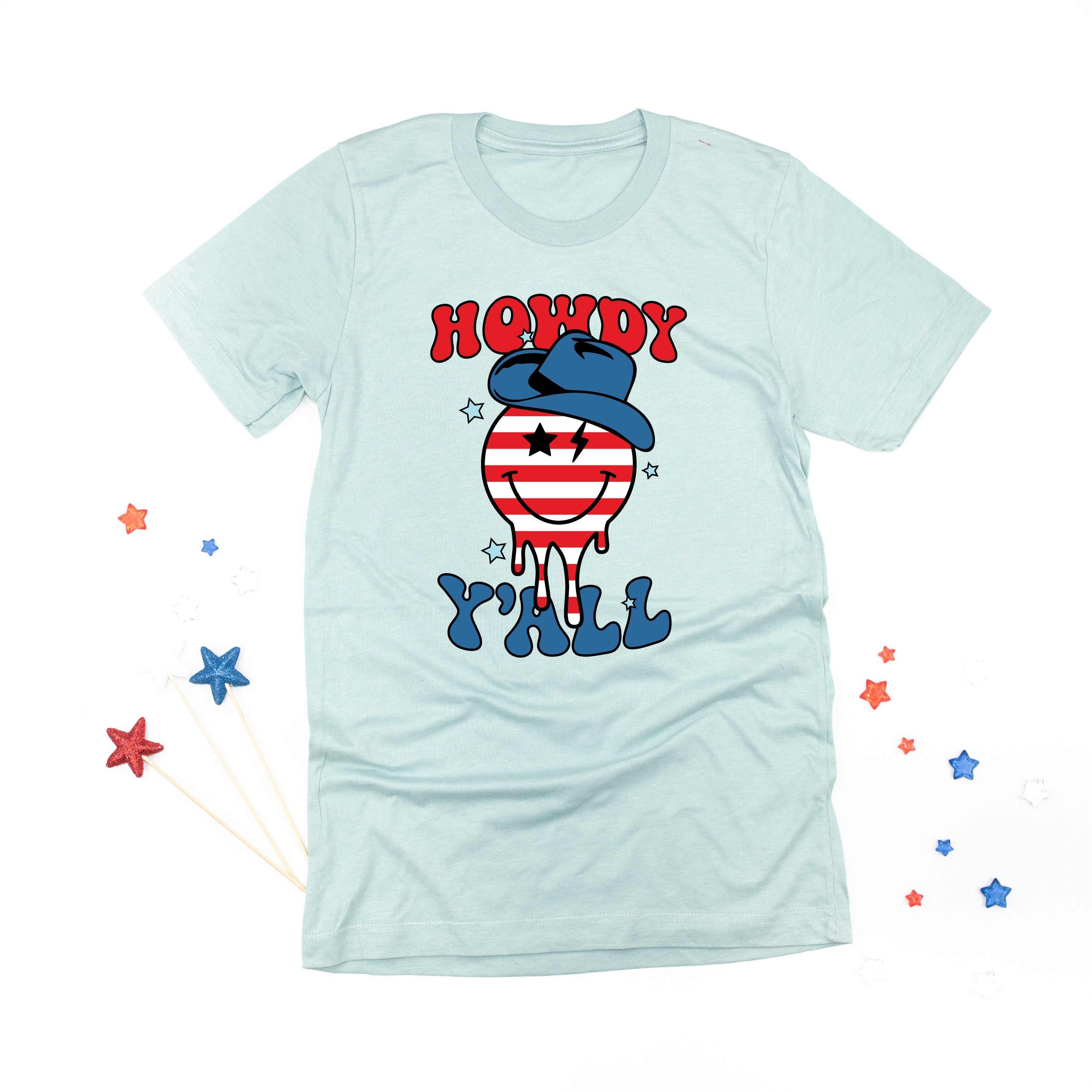 Howdy Y'all - Cowboy Smiley - Unisex Tee Little Mama Shirt Shop