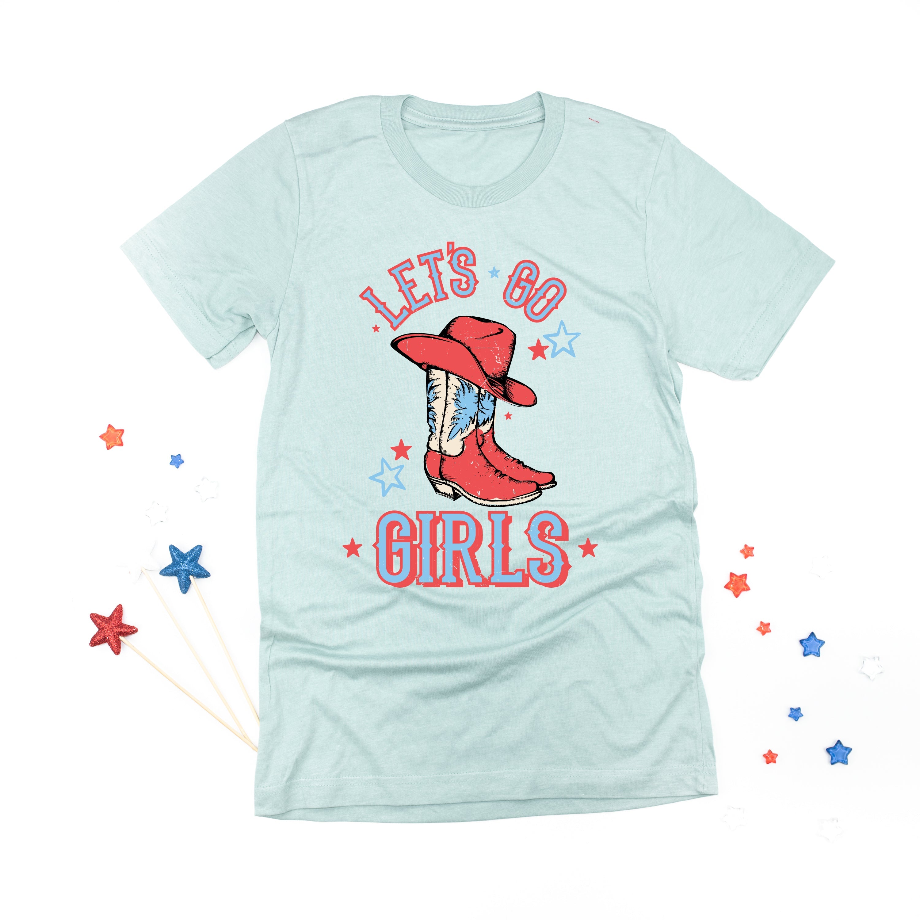Patriotic Cowgirl - Let's Go Girls - Unisex Tee Little Mama Shirt Shop