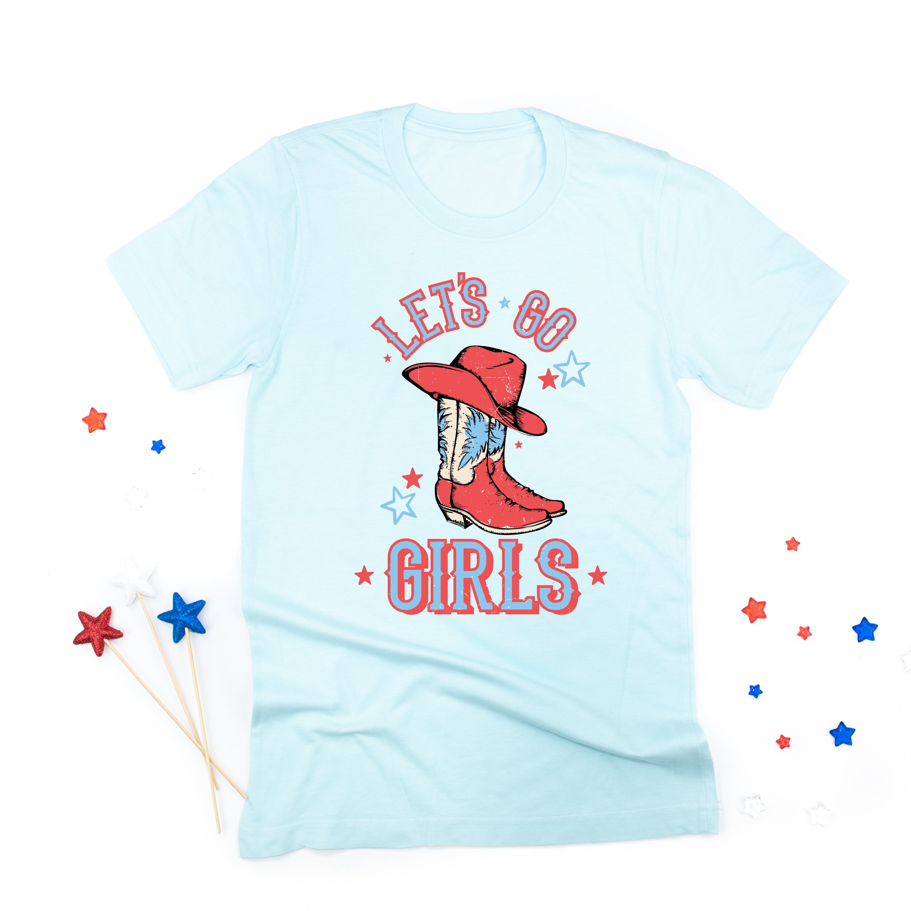 Patriotic Cowgirl - Let's Go Girls - Unisex Tee Little Mama Shirt Shop