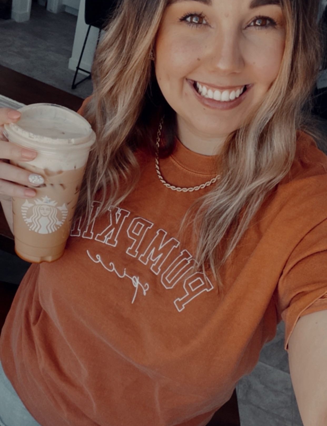 Embroidered Short Sleeve Comfort Colors Tee - Pumpkin Spice Little Mama Shirt Shop LLC