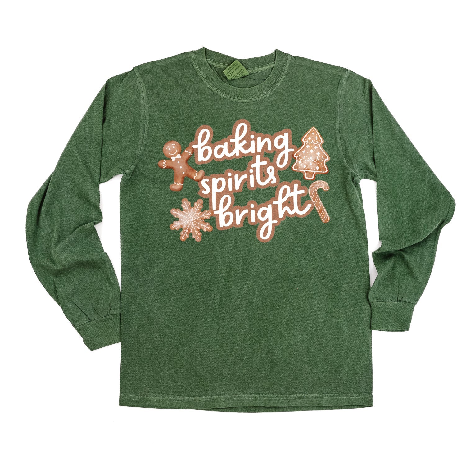 Baking Spirits Bright - LONG SLEEVE Comfort Colors Tee Little Mama Shirt Shop