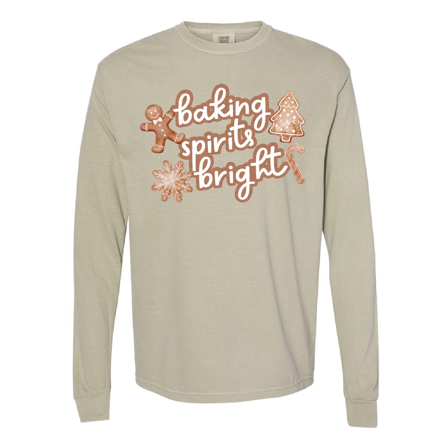 Baking Spirits Bright - LONG SLEEVE Comfort Colors Tee Little Mama Shirt Shop