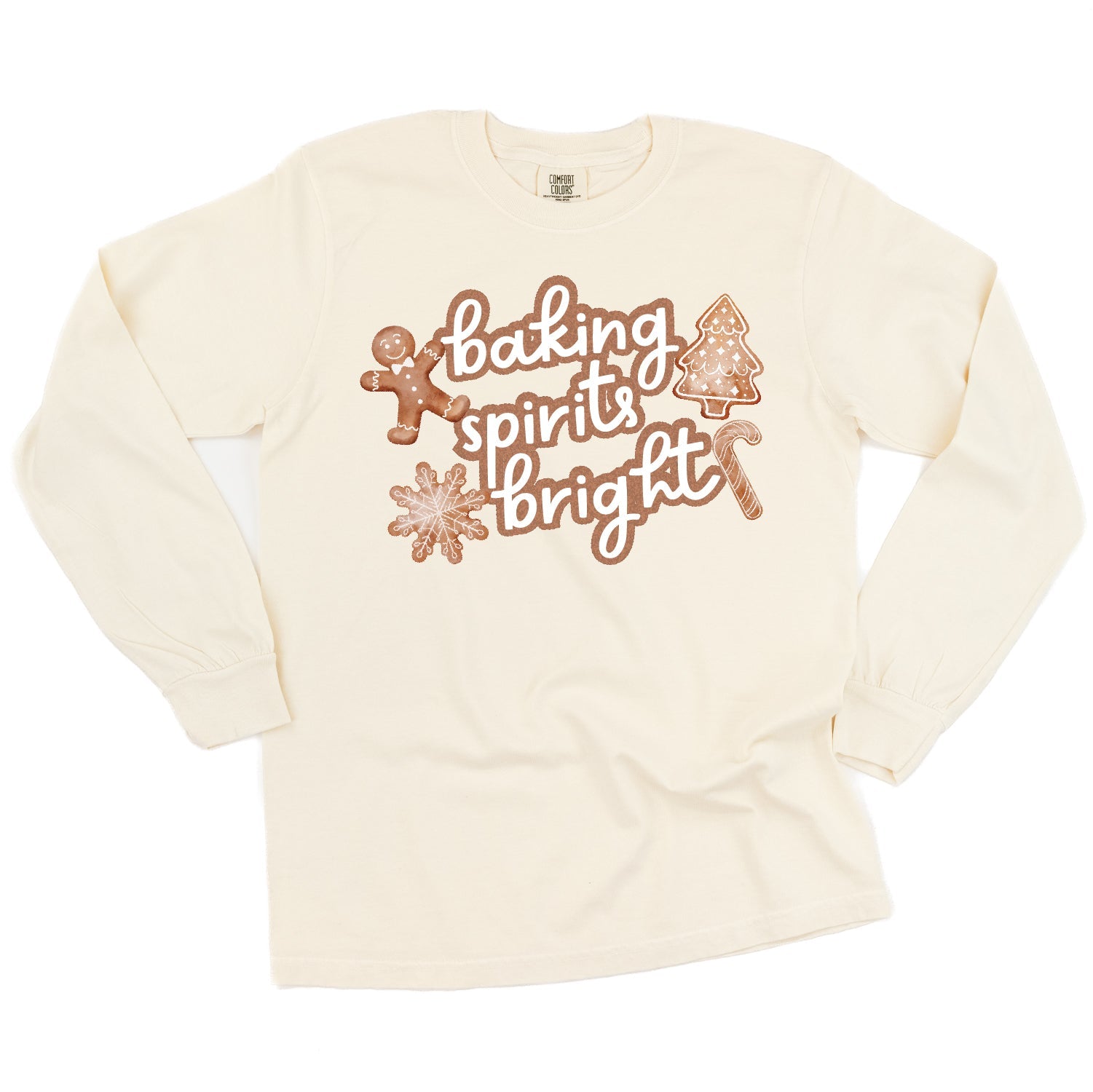 Baking Spirits Bright - LONG SLEEVE Comfort Colors Tee Little Mama Shirt Shop