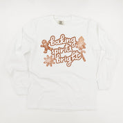 Baking Spirits Bright - LONG SLEEVE Comfort Colors Tee Little Mama Shirt Shop