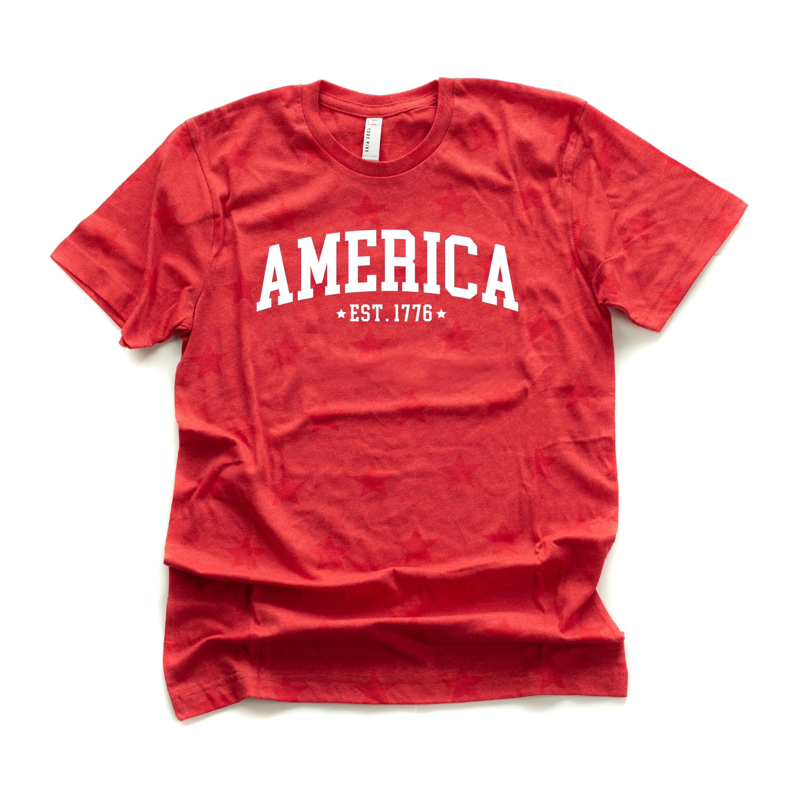 America Est. 1776 - Unisex STAR Tee Little Mama Shirt Shop