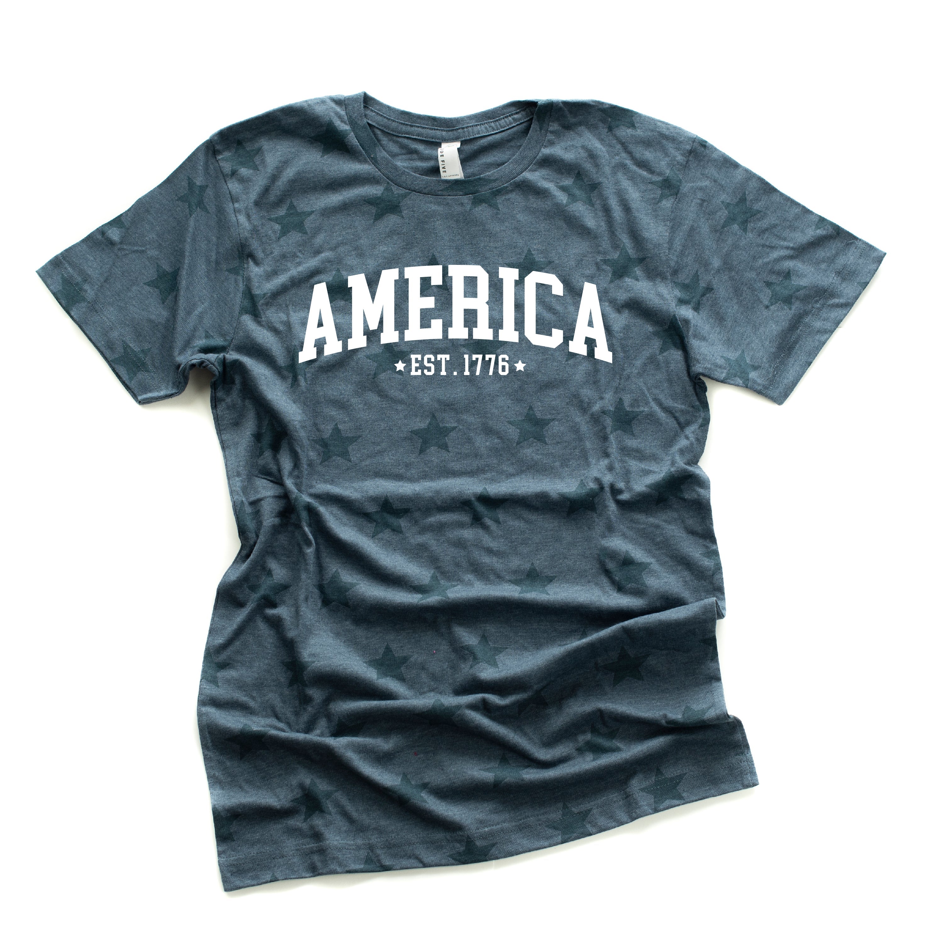 America Est. 1776 - Unisex STAR Tee Little Mama Shirt Shop