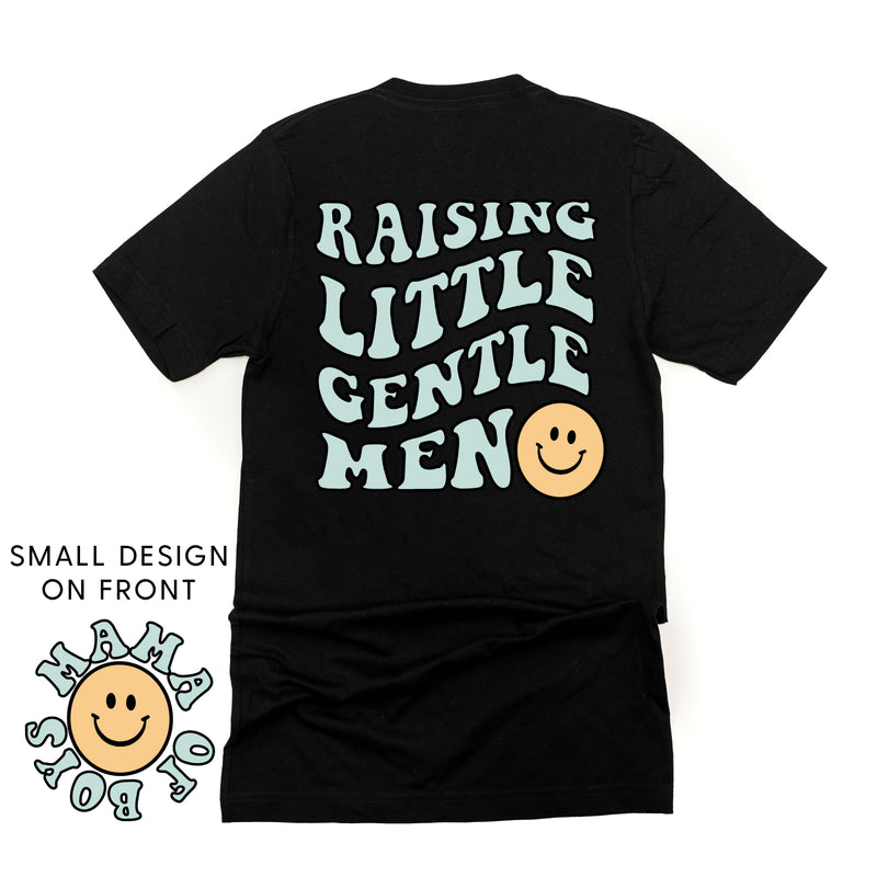 THE RETRO EDIT - Mama of Boys Smiley Pocket on Front w/ Raising Little Gentlemen (Plural) on Back - Unisex Tee