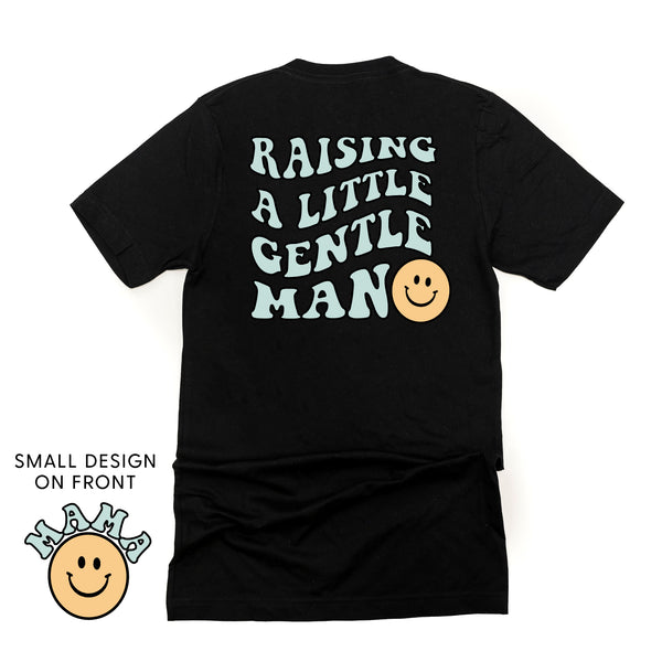 THE RETRO EDIT - Mama Smiley Pocket on Front w/ Raising a Little Gentleman (Singular) on Back - Unisex Tee