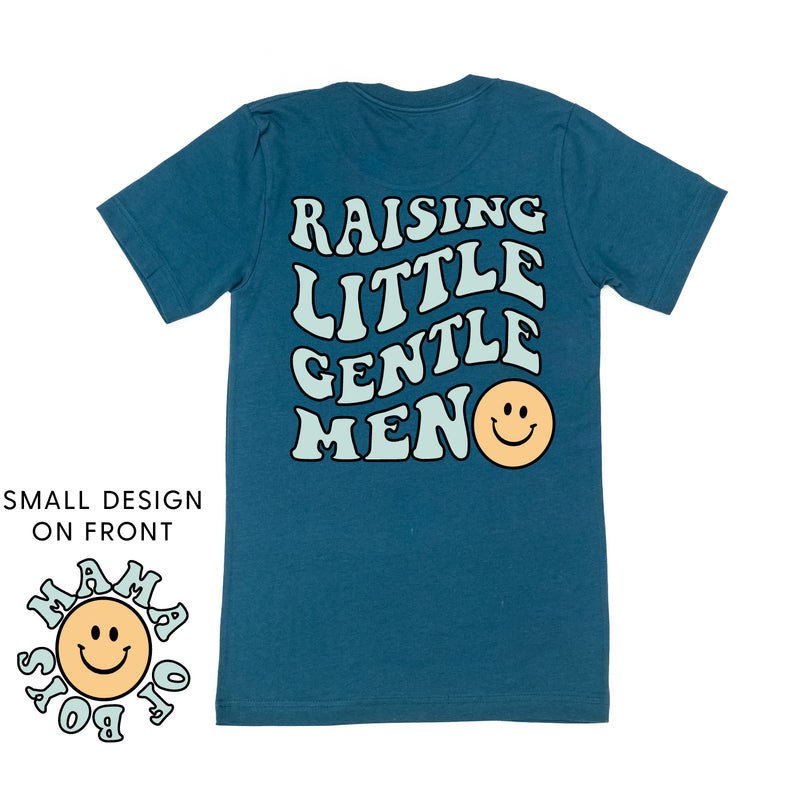 THE RETRO EDIT - Mama of Boys Smiley Pocket on Front w/ Raising Little Gentlemen (Plural) on Back - Unisex Tee