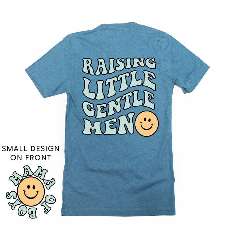 THE RETRO EDIT - Mama of Boys Smiley Pocket on Front w/ Raising Little Gentlemen (Plural) on Back - Unisex Tee