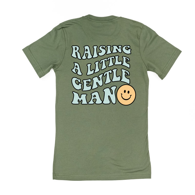 THE RETRO EDIT - Mama Smiley Pocket on Front w/ Raising a Little Gentleman (Singular) on Back - Unisex Tee