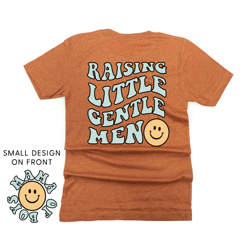 THE RETRO EDIT - Mama of Boys Smiley Pocket on Front w/ Raising Little Gentlemen (Plural) on Back - Unisex Tee