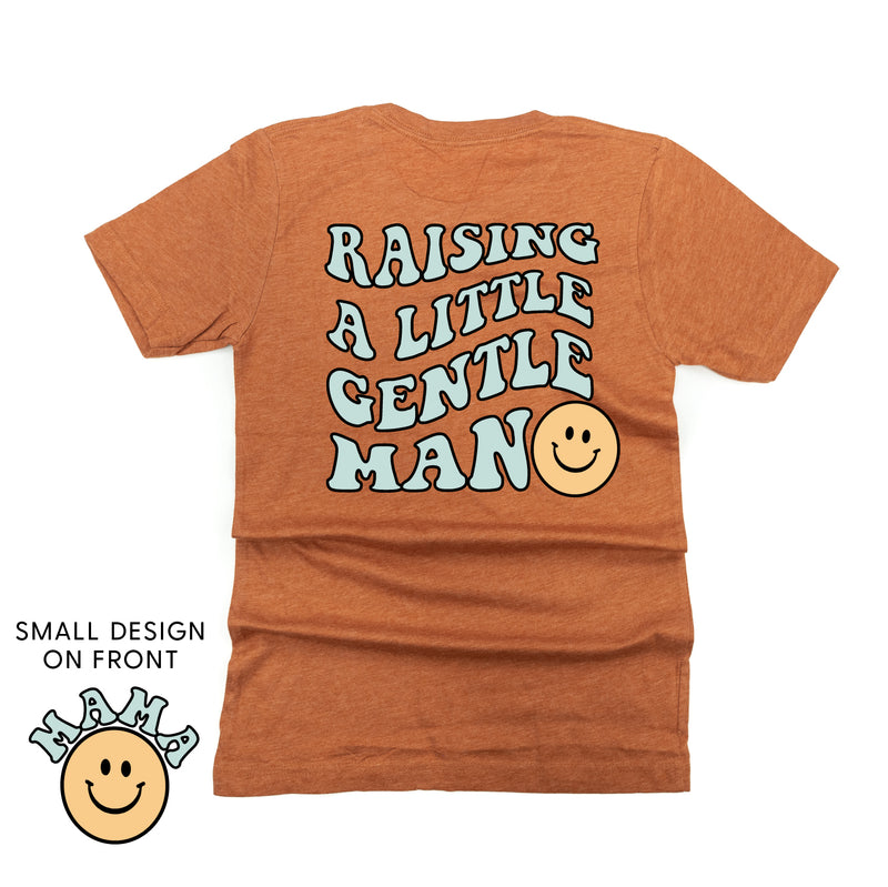 THE RETRO EDIT - Mama Smiley Pocket on Front w/ Raising a Little Gentleman (Singular) on Back - Unisex Tee