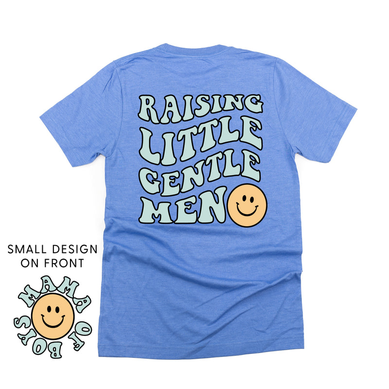 THE RETRO EDIT - Mama of Boys Smiley Pocket on Front w/ Raising Little Gentlemen (Plural) on Back - Unisex Tee