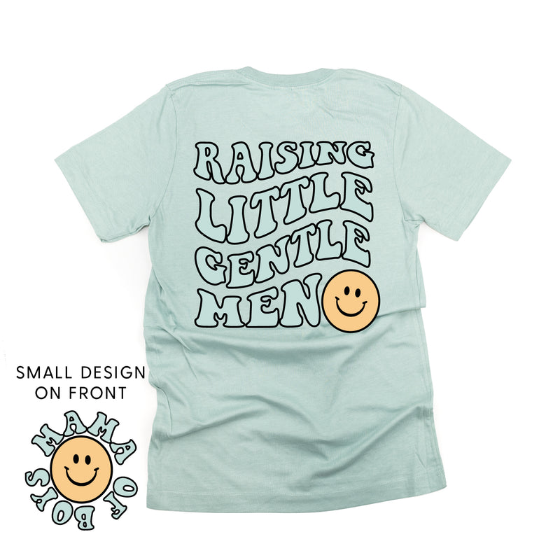 THE RETRO EDIT - Mama of Boys Smiley Pocket on Front w/ Raising Little Gentlemen (Plural) on Back - Unisex Tee