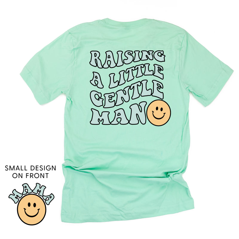 THE RETRO EDIT - Mama Smiley Pocket on Front w/ Raising a Little Gentleman (Singular) on Back - Unisex Tee