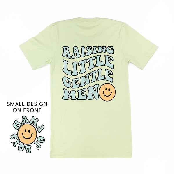 THE RETRO EDIT - Mama of Boys Smiley Pocket on Front w/ Raising Little Gentlemen (Plural) on Back - Unisex Tee