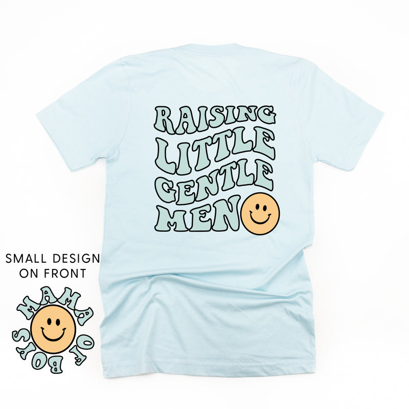 THE RETRO EDIT - Mama of Boys Smiley Pocket on Front w/ Raising Little Gentlemen (Plural) on Back - Unisex Tee