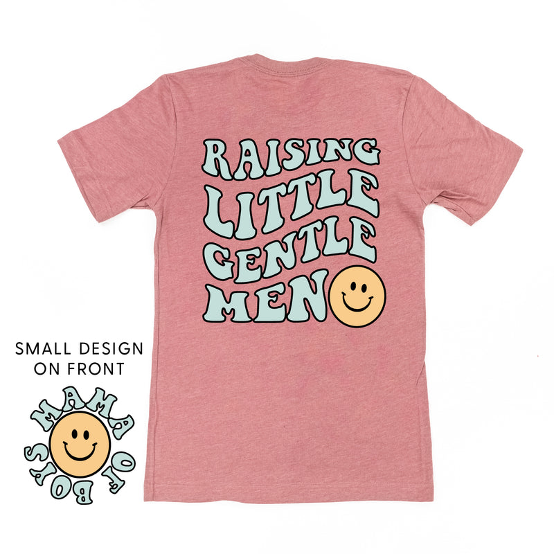 THE RETRO EDIT - Mama of Boys Smiley Pocket on Front w/ Raising Little Gentlemen (Plural) on Back - Unisex Tee