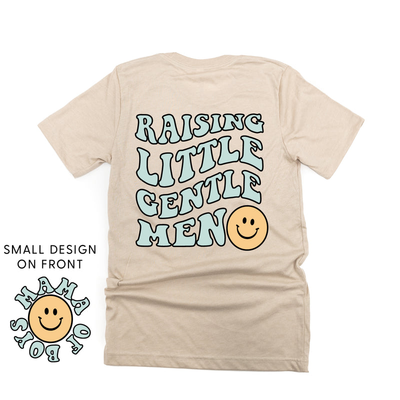 THE RETRO EDIT - Mama of Boys Smiley Pocket on Front w/ Raising Little Gentlemen (Plural) on Back - Unisex Tee