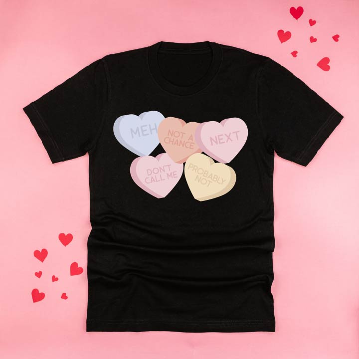 Meh - Conversation Hearts - Unisex Tee