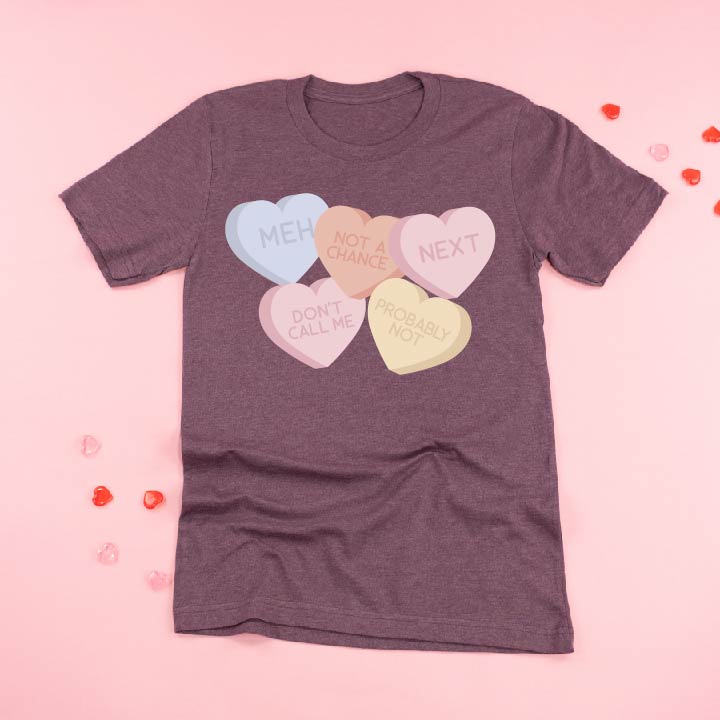 Meh - Conversation Hearts - Unisex Tee