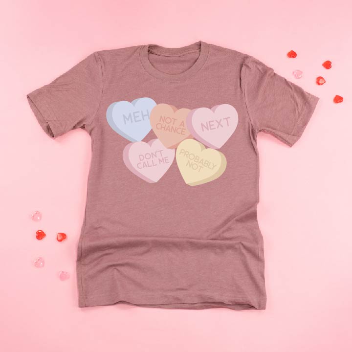 Meh - Conversation Hearts - Unisex Tee