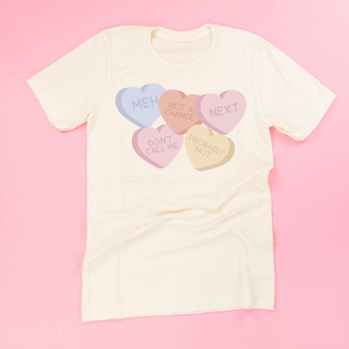 Meh - Conversation Hearts - Unisex Tee