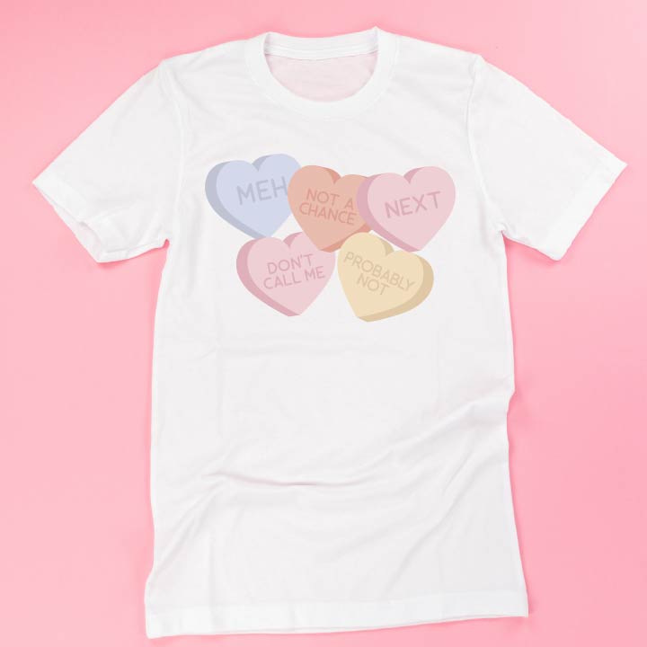 Meh - Conversation Hearts - Unisex Tee