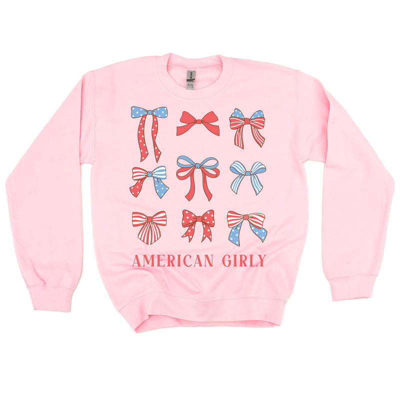 American Girly - Bows - BASIC FLEECE CREWNECK