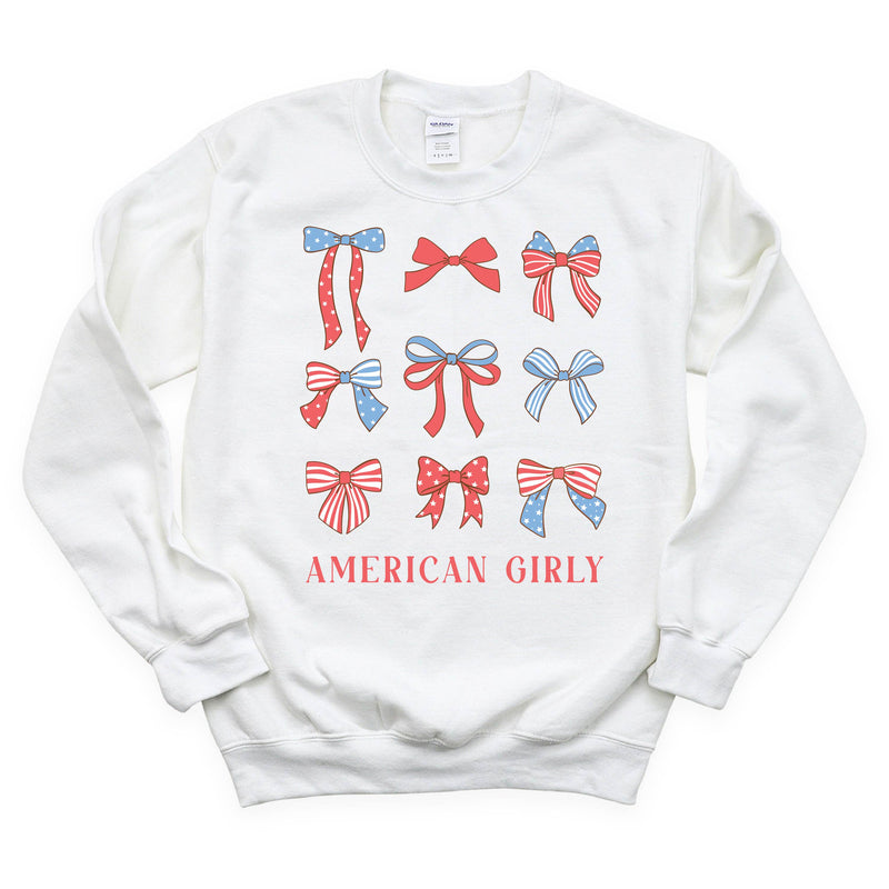 American Girly - Bows - BASIC FLEECE CREWNECK