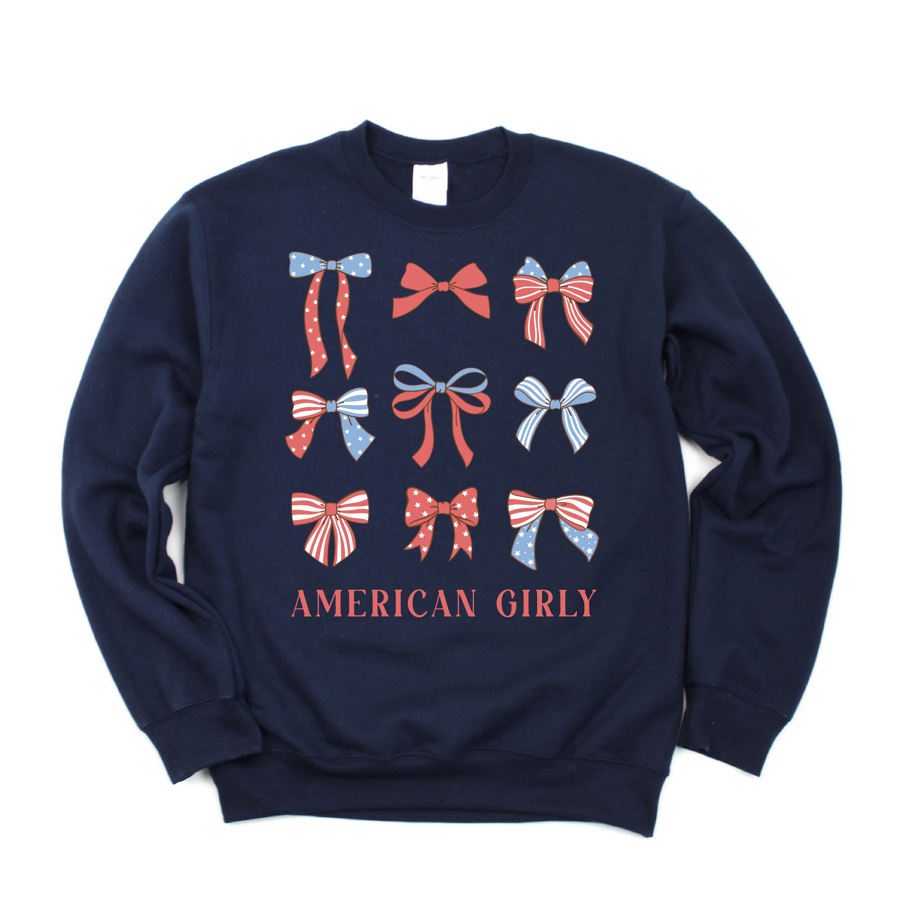 American Girly - Bows - BASIC Fleece Little Mama Shirt Shop LLC
