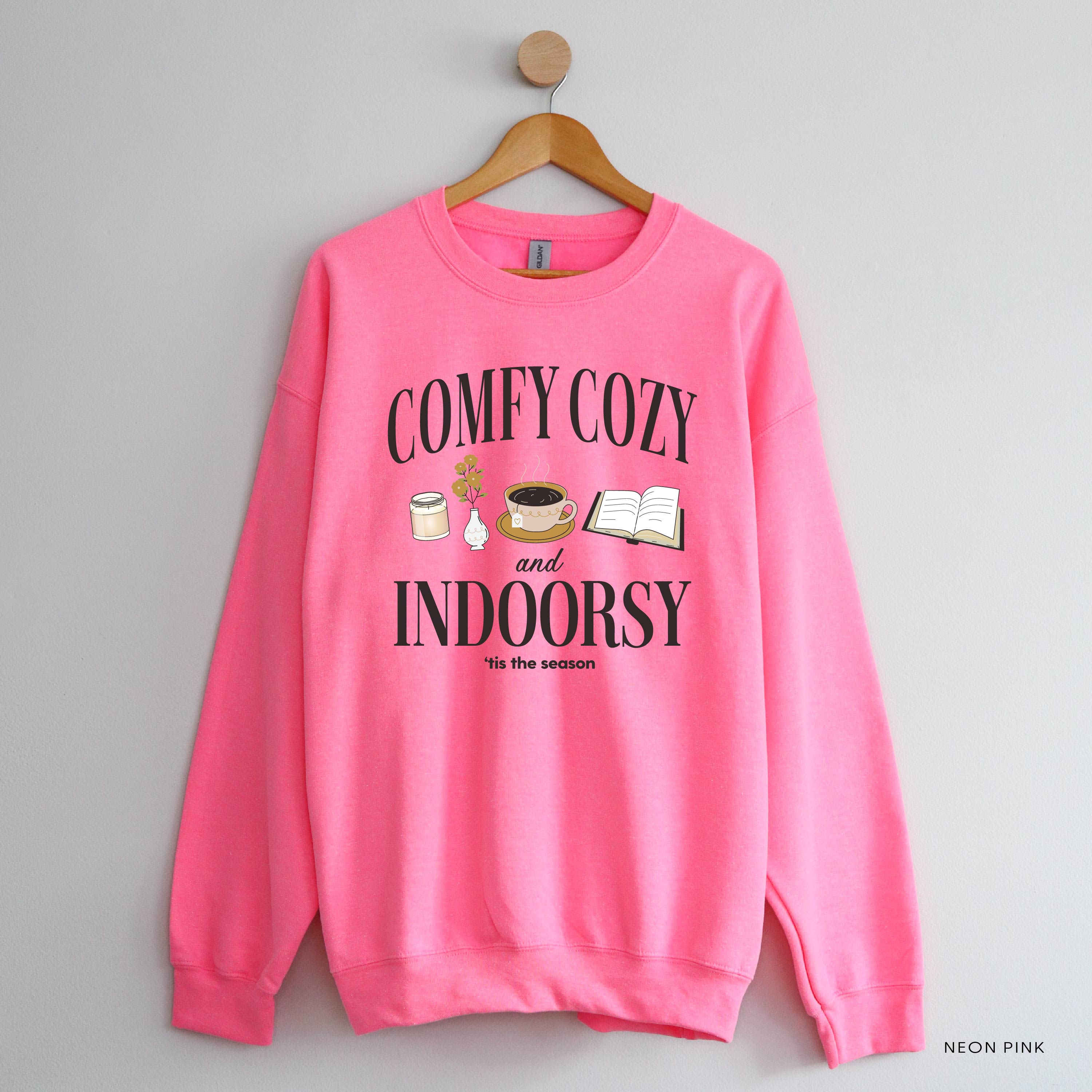 Comfy Cozy and Indoorsy - Basic Fleece Crewneck Little Mama Shirt Shop LLC
