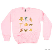 Dainty Bows and Leaves - Basic Fleece Crewneck Little Mama Shirt Shop LLC