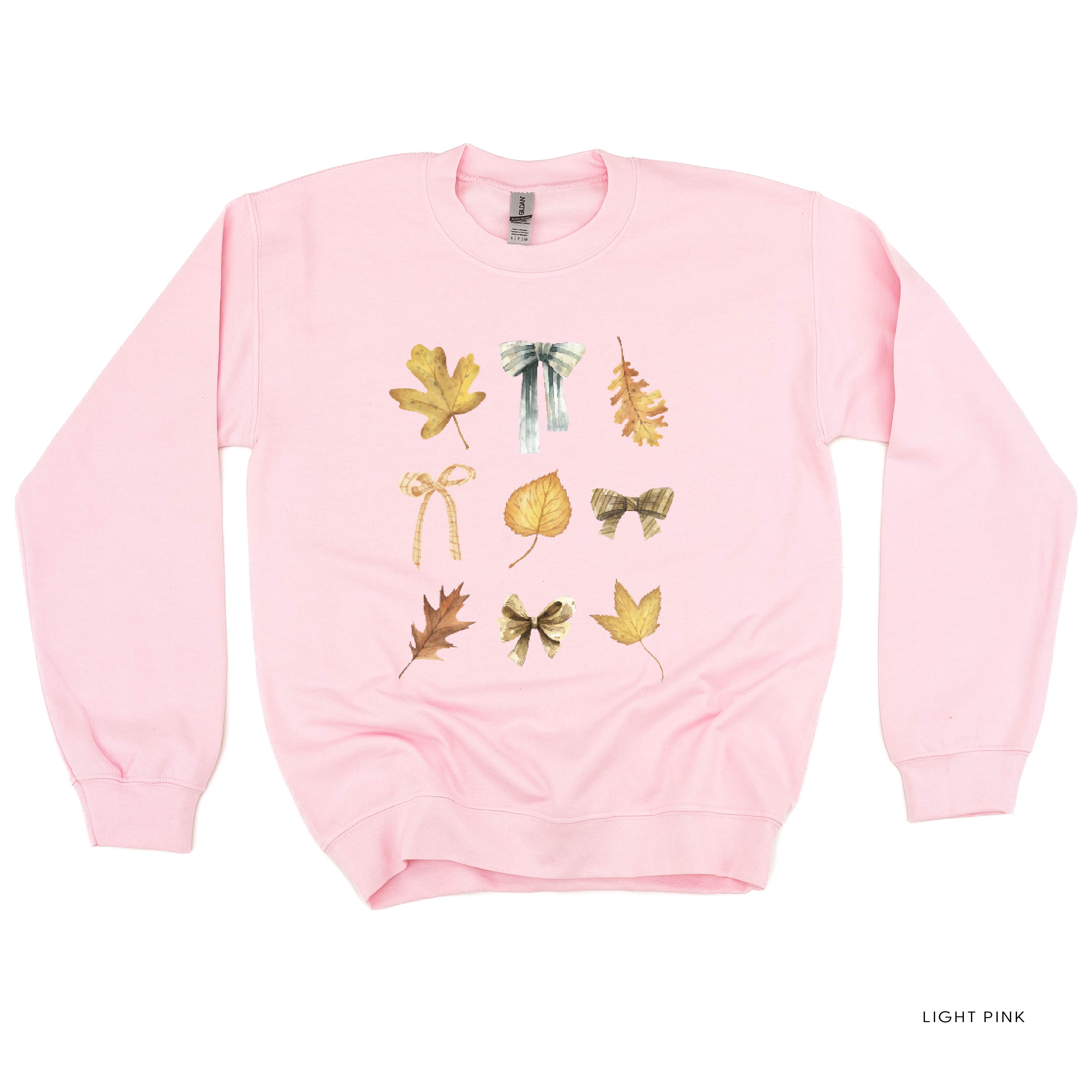 Dainty Bows and Leaves - Basic Fleece Crewneck Little Mama Shirt Shop LLC