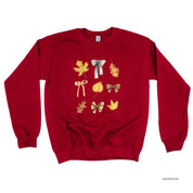 Dainty Bows and Leaves - Basic Fleece Crewneck Little Mama Shirt Shop LLC