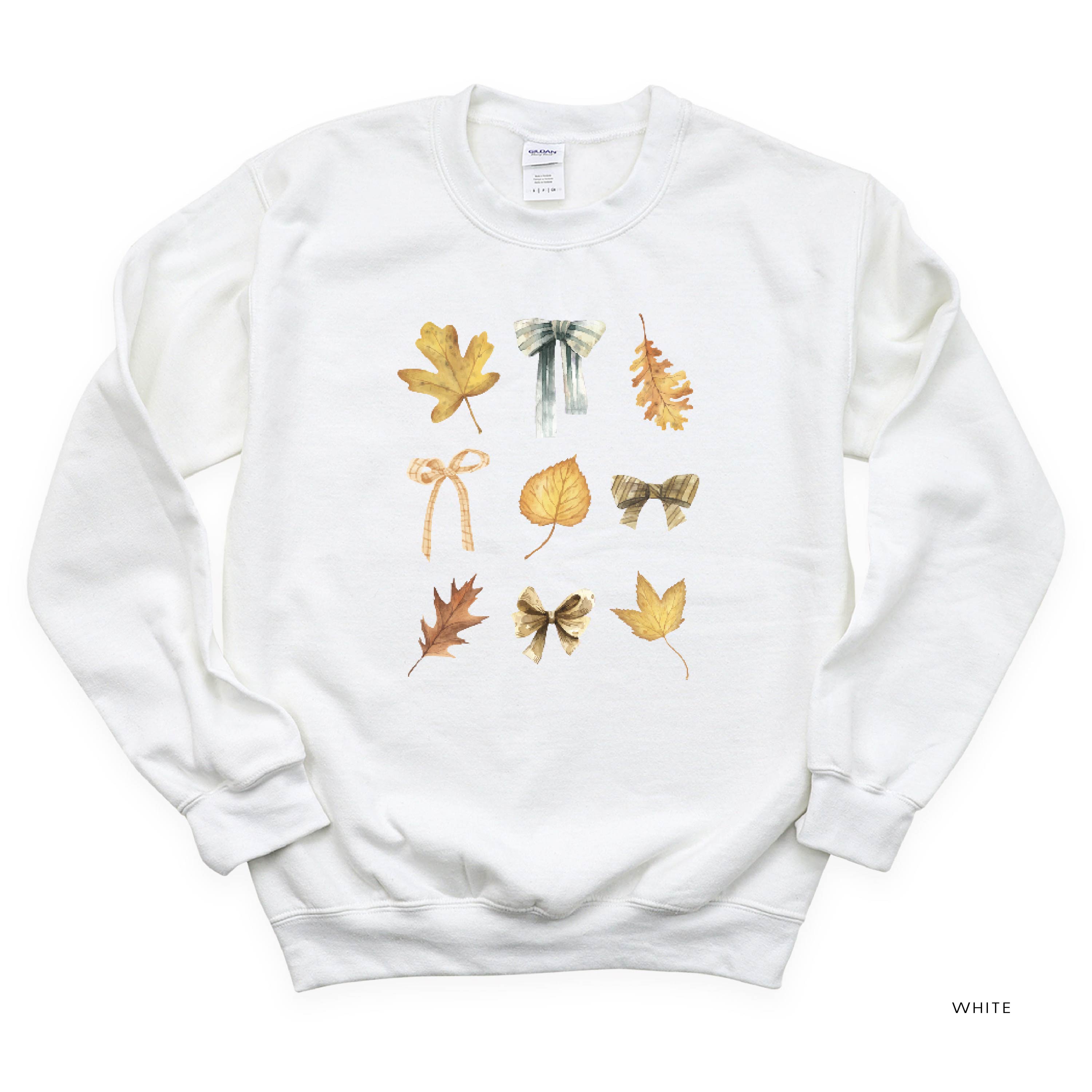 Dainty Bows and Leaves - Basic Fleece Crewneck Little Mama Shirt Shop LLC