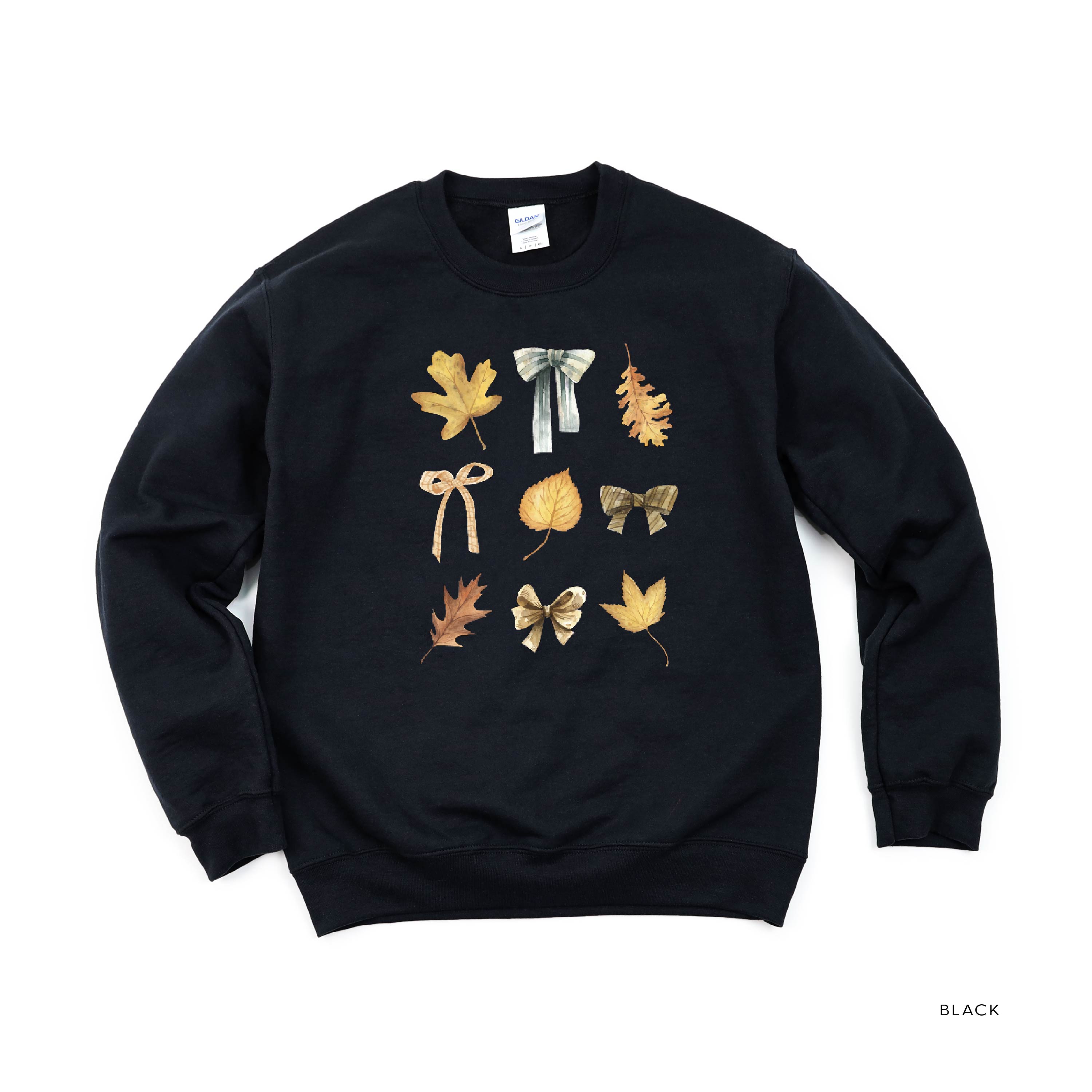 Dainty Bows and Leaves - Basic Fleece Crewneck Little Mama Shirt Shop LLC