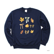 Dainty Bows and Leaves - Basic Fleece Crewneck Little Mama Shirt Shop LLC