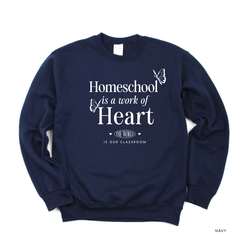 Homeschool is a Work of Heart - BASIC FLEECE CREWNECK