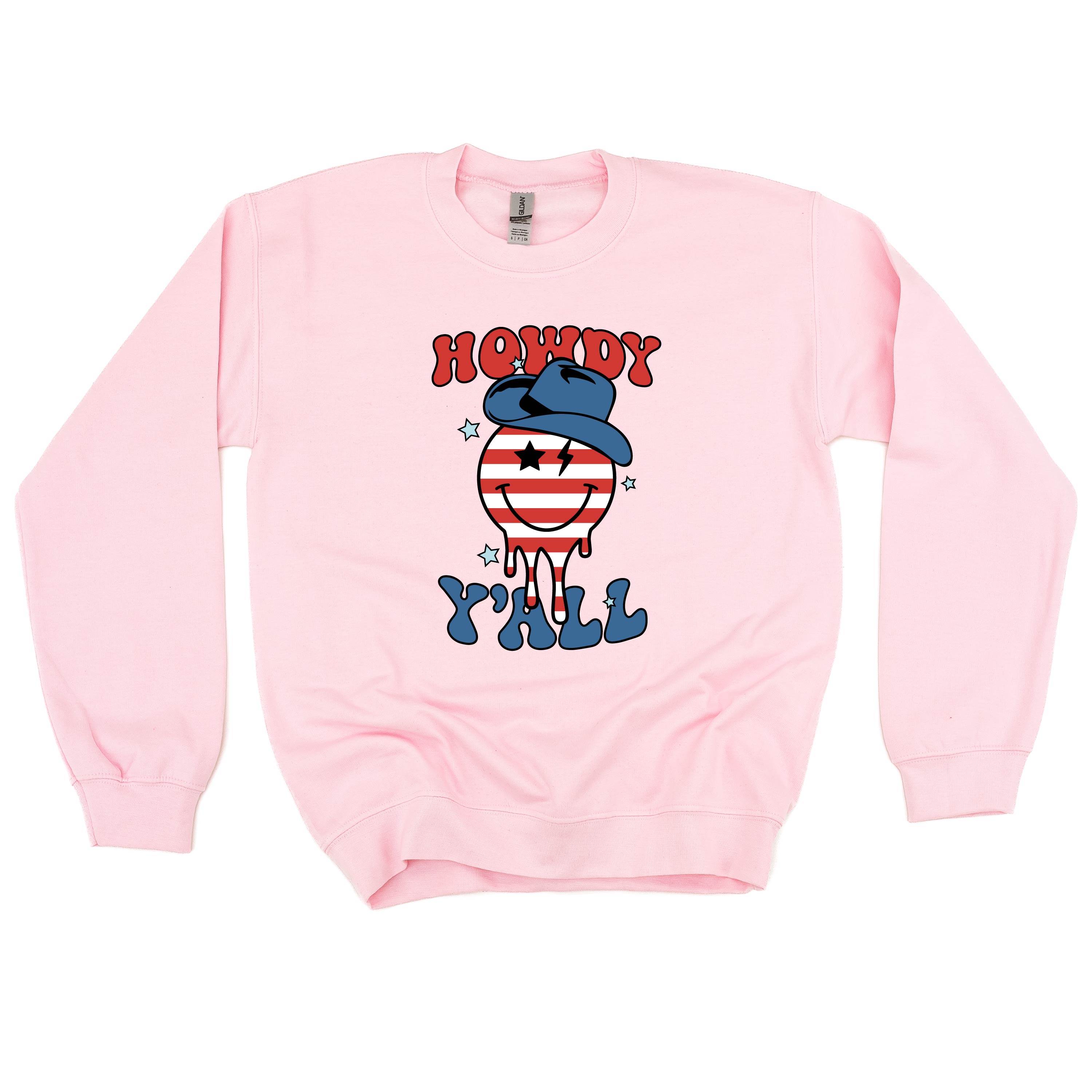 Howdy Y'all - Cowboy Smiley - BASIC Fleece Little Mama Shirt Shop LLC