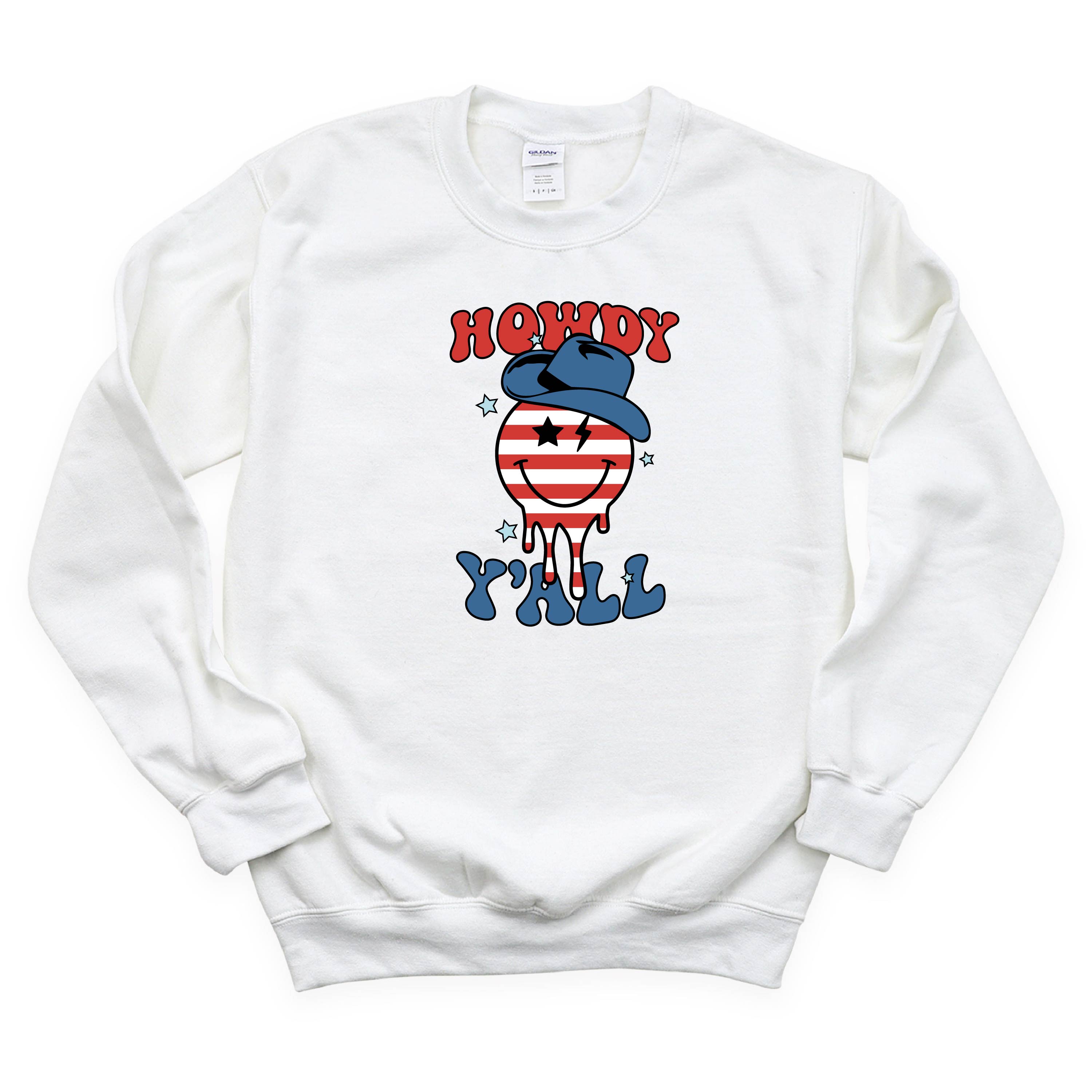 Howdy Y'all - Cowboy Smiley - BASIC Fleece Little Mama Shirt Shop LLC
