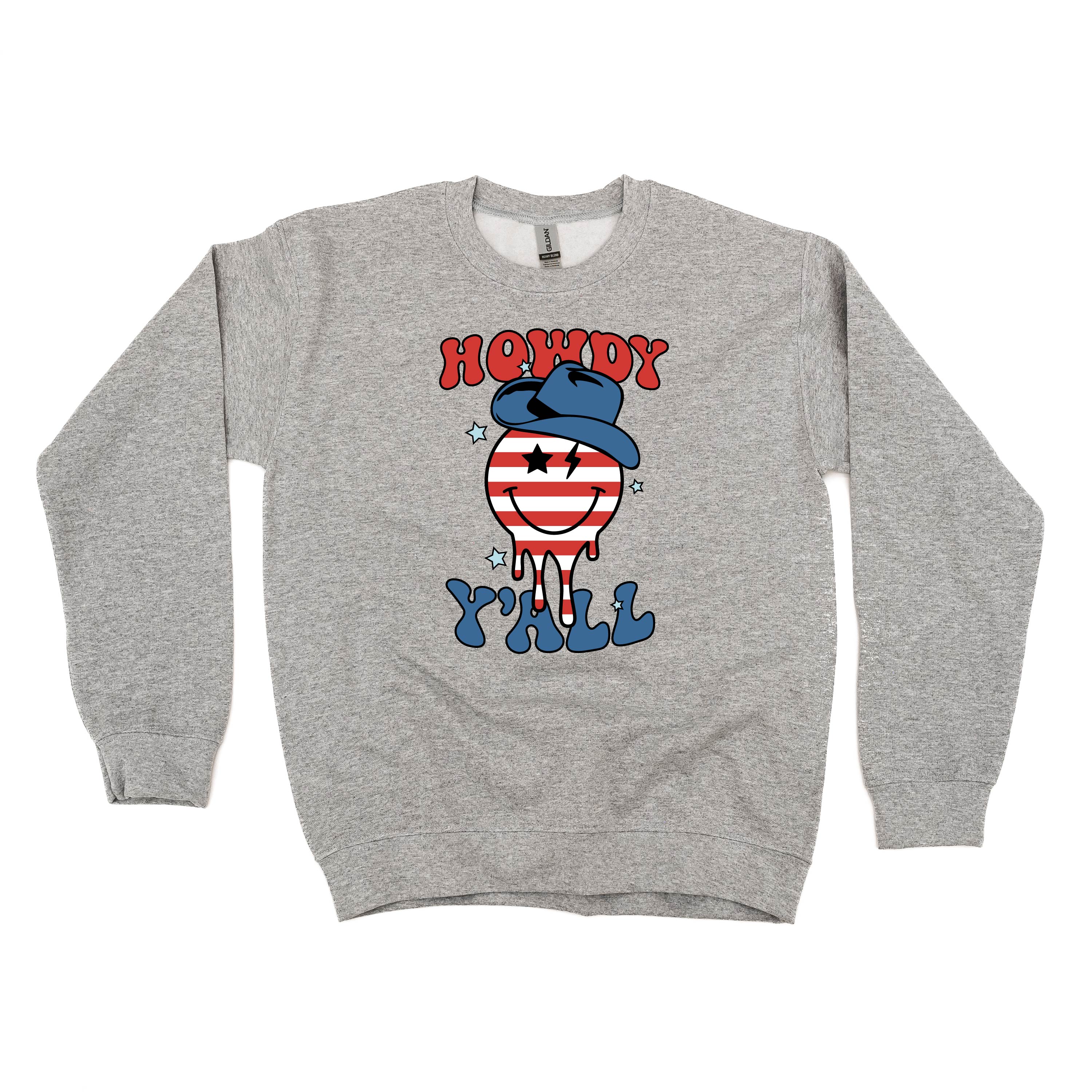 Howdy Y'all - Cowboy Smiley - BASIC Fleece Little Mama Shirt Shop LLC