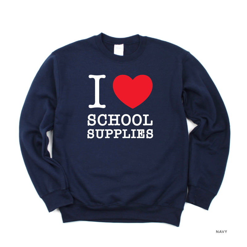I ♥ School Supplies - BASIC FLEECE CREWNECK