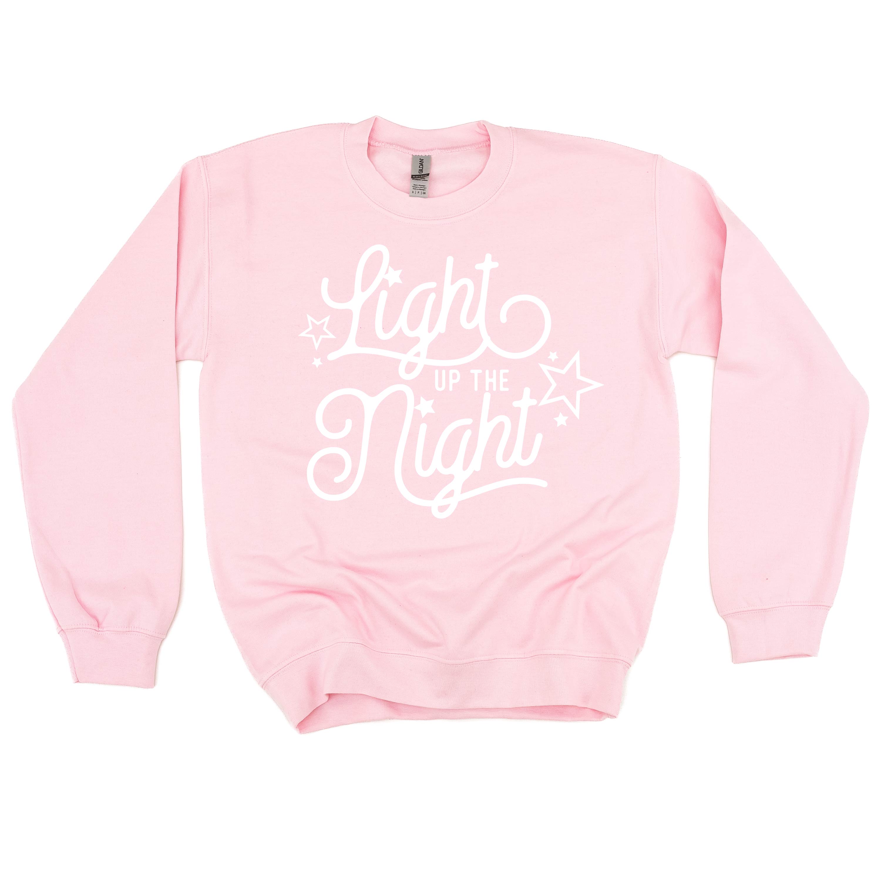 LIGHT UP THE NIGHT - BASIC FLEECE CREWNECK Little Mama Shirt Shop LLC